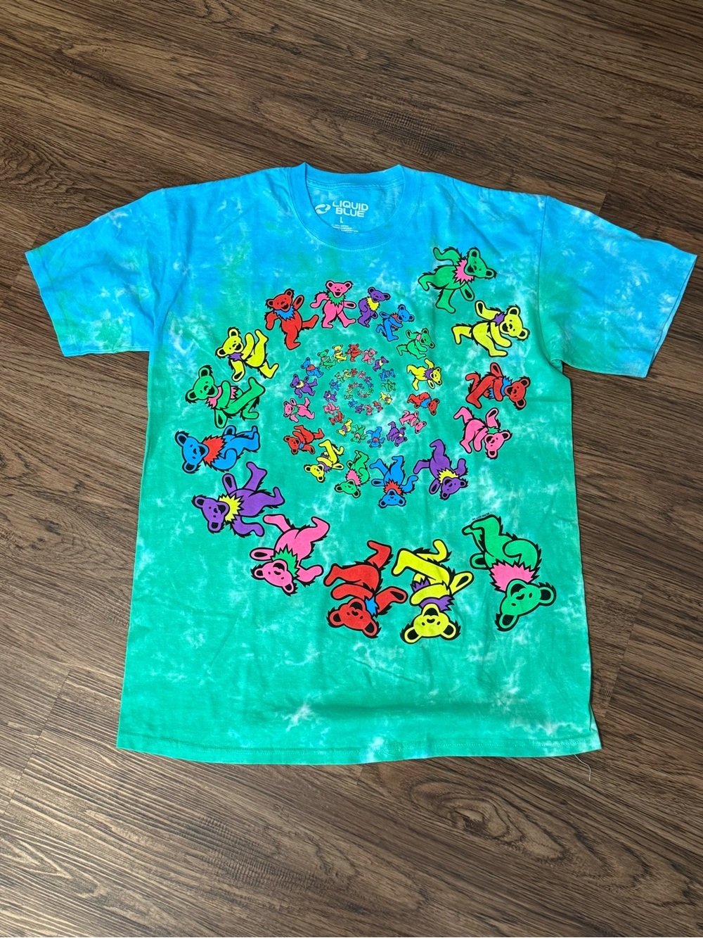 Liquid Blue x Grateful Dead Spiral Dancing Bears Tie Dye Shirt in Size L - NWOT